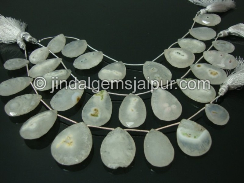 Solar Quartz Faceted Pear Shape Beads